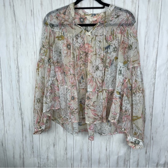 Lucky Brand bohemian floral flowy top Medium - Picture 2 of 4